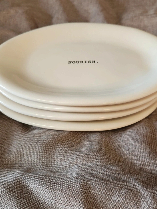 Rae Dunn Other - Rae Dunn Oval Cream Ceramic  Appetizer Plate Set of 4